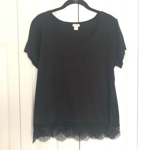2/$10! J. Crew Lace Trim Shirt